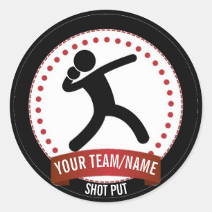 Personalisierter Schlag Schwarz-weiß und rot Runder Aufkleber