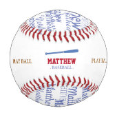 personalisierter Schläger Baseball (Rückseite)