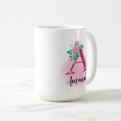 Personalisierter Schlamm, Glitzer A Monogramm, ind Kaffeetasse (VorderseiteRechts)