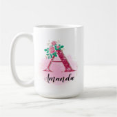 Personalisierter Schlamm, Glitzer A Monogramm, ind Kaffeetasse (Links)
