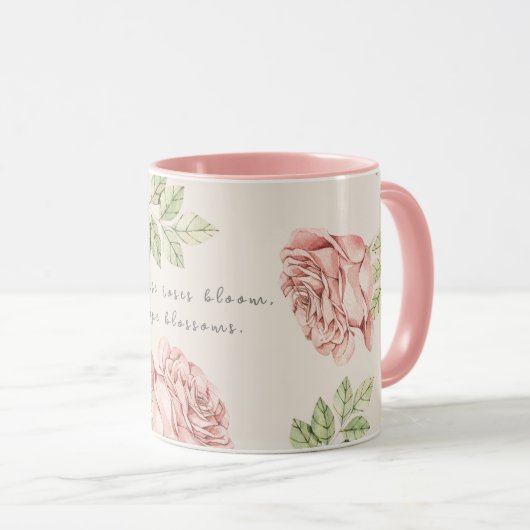 Personalisierter Schlamm mit Rose Tasse (VorderseiteRechts)
