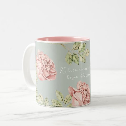 Personalisierter Schlamm mit Rose Zweifarbige Tasse (Vorderseite Links)