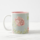 Personalisierter Schlamm mit Rose Zweifarbige Tasse (Links)