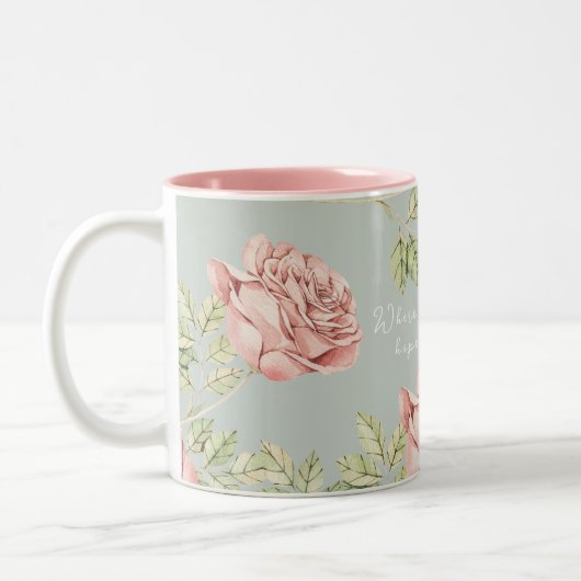 Personalisierter Schlamm mit Rose Zweifarbige Tasse (Links)