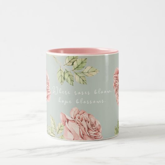 Personalisierter Schlamm mit Rose Zweifarbige Tasse (Mittel)