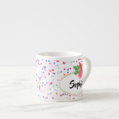 Personalisierter Schlamm, Rose Blume Becher, indiv Espressotasse (Vorderseite Rechts)