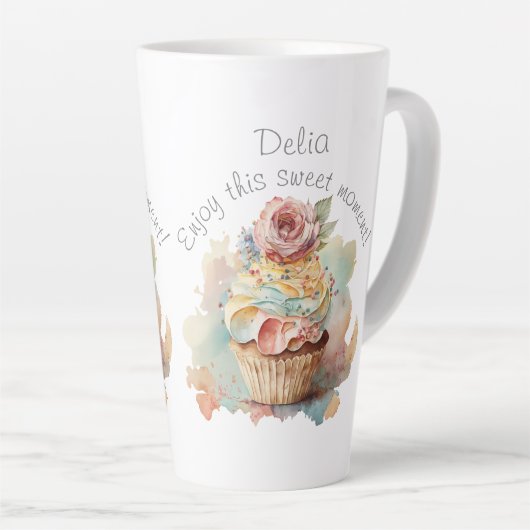 Personalisierter Schleim. Geschenk für sie. Cupcak Milchtasse (Rechte Ecke)