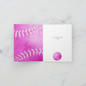 personalisierter, schlichter Softballsport Karte (Innenseite)