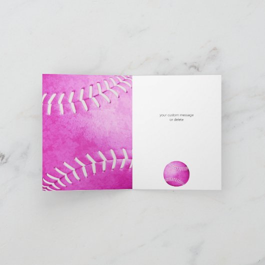 personalisierter, schlichter Softballsport Karte (Innenseite)