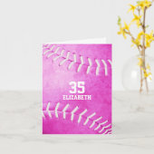 personalisierter, schlichter Softballsport Karte (Gelbe Blume)