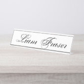 Personalisierter schlichter Text-Minimalwert Erste Schreibtischnamensplakette (Vorderseite )