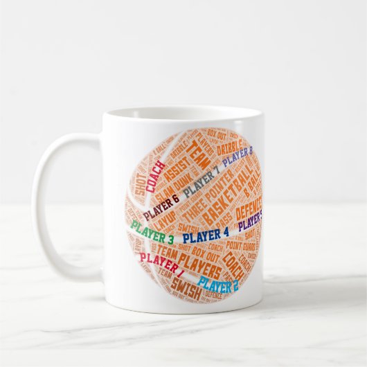 Personalisierter Schlüsselanhänger - Basketball-Sp Kaffeetasse (Links)