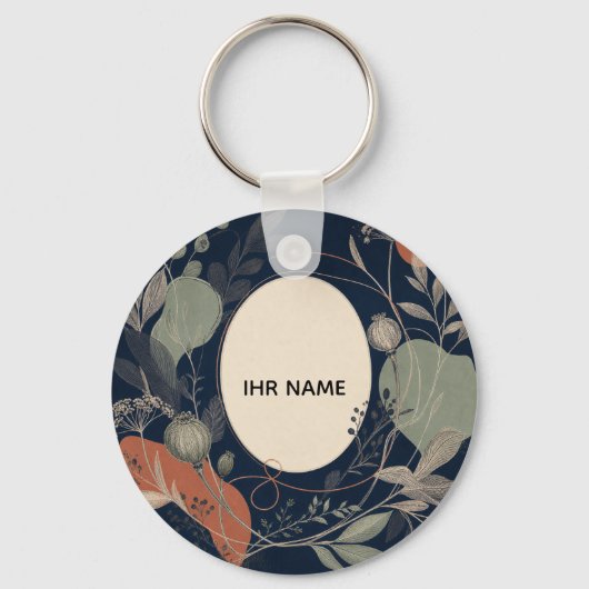 Personalisierter Schlüsselanhänger – Botanical Nam (Vorderseite)