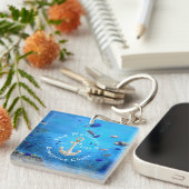 Personalisierter Schlüsselanhänger "Deep Ocean Blu (Vorderseite rechts)