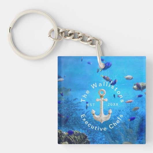 Personalisierter Schlüsselanhänger "Deep Ocean Blu (Vorderseite)