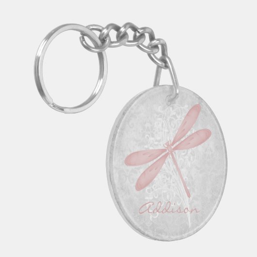 Personalisierter Schlüsselanhänger der Rosa Dragon (Vorderseite links)