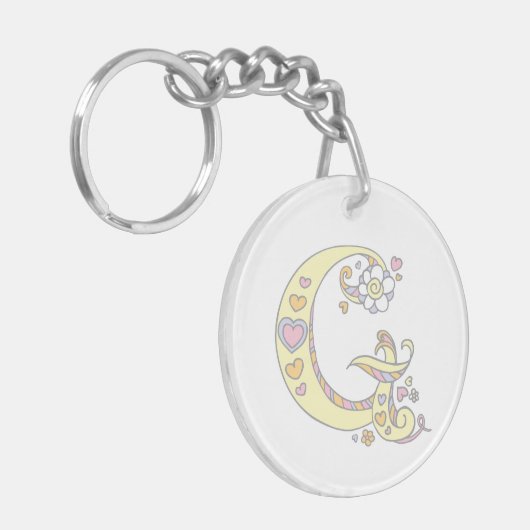 Personalisierter Schlüsselanhänger Namensinitiale (Vorderseite links)