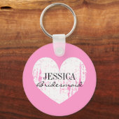 Personalisierter Schlüsselanhänger | Rosa und Herz (Vorderseite)