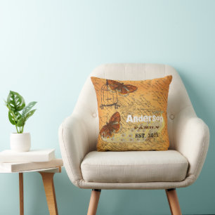 Personalisierter Schmetterling Ephemera Urn & Bird Kissen