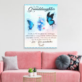 Personalisierter Schmetterling für meine Enkelin Leinwanddruck (Insitu (Wohnzimmer))