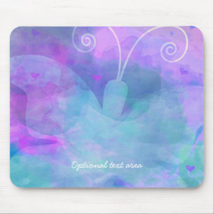 Personalisierter Schmetterling in Pastell-Wasserfa Mousepad