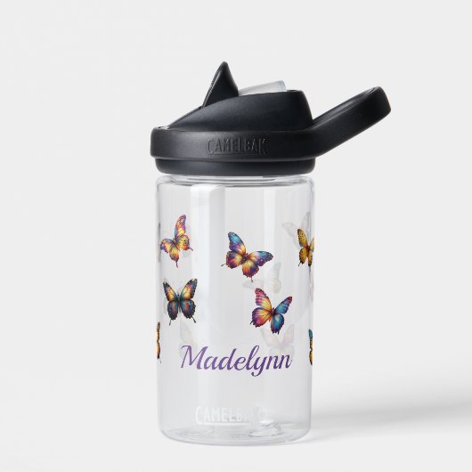 Personalisierter Schmetterling Kinder Wasserflasch Trinkflasche (Links)