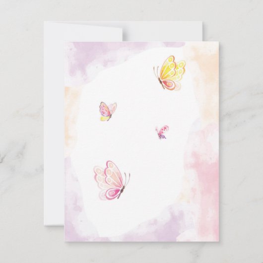 Personalisierter Schmetterling Mitteilungskarte (Rückseite)