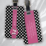 Personalisierter Schmetterling Schwarz Pink Weiße  Gepäckanhänger<br><div class="desc">Mit diesem personalisierten Design,  das sich perfekt für Reisende eignet,  können Sie Ihr Gepäck auftanken</div>