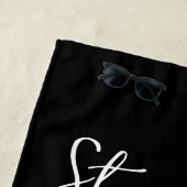 Personalisierter Schmetterling Schwarz Pink Weiße Strandtuch (Beispiel)