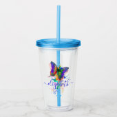 Personalisierter Schmetterling-Spritzer Acryltrinkbecher (Vorderseite)