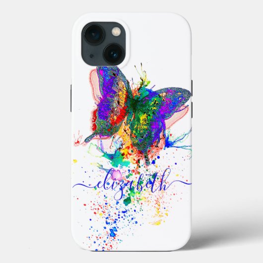 Personalisierter Schmetterling-Spritzer Case-Mate iPhone Hülle (Rückseite)