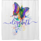 Personalisierter Schmetterling-Spritzer Duschvorhang (Vorderseite)