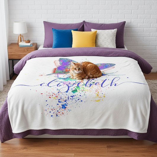 Personalisierter Schmetterling-Spritzer Fleecedecke