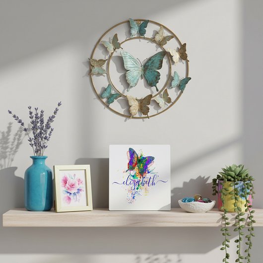 Personalisierter Schmetterling-Spritzer Fotoplatte