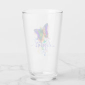 Personalisierter Schmetterling-Spritzer Glas (Rückseite)