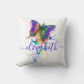 Personalisierter Schmetterling-Spritzer Kissen (Vorderseite)