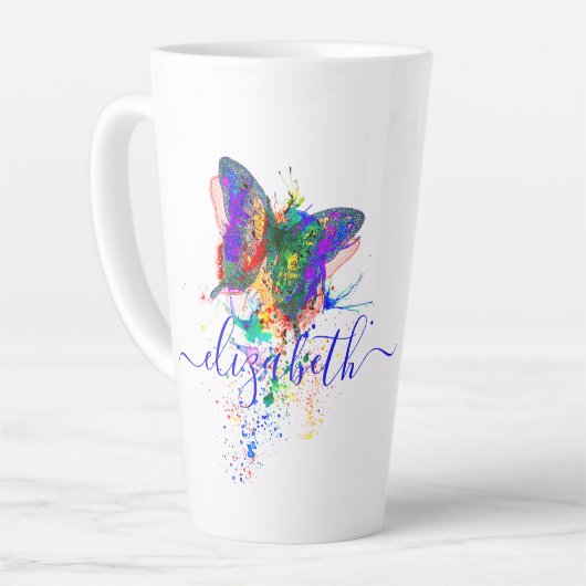 Personalisierter Schmetterling-Spritzer Milchtasse (Linke Ecke)