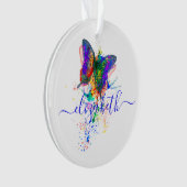 Personalisierter Schmetterling-Spritzer Ornament (Vorderseite)