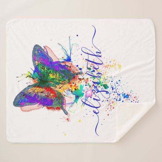 Personalisierter Schmetterling-Spritzer Sherpadecke (Vorderseite (Horizontal))