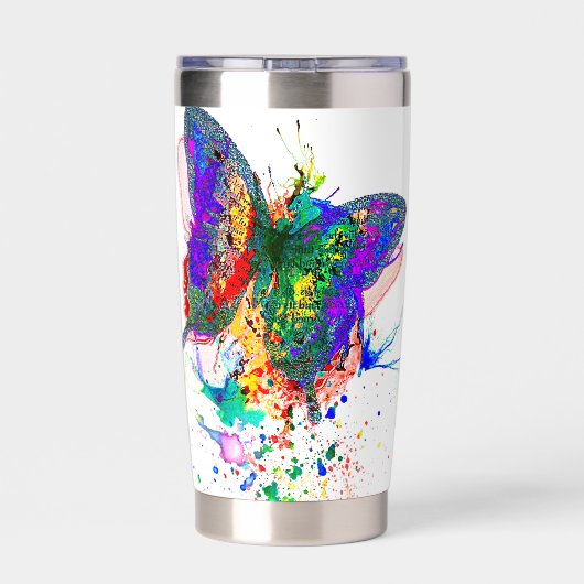 Personalisierter Schmetterling-Spritzer Thermobecher (Rückseite)