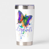 Personalisierter Schmetterling-Spritzer Thermobecher (Vorderseite)