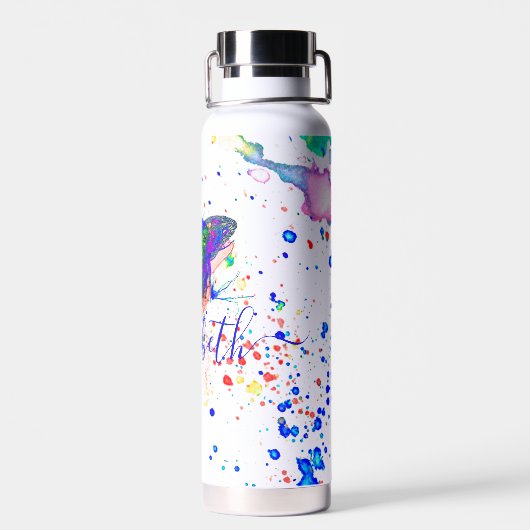 Personalisierter Schmetterling-Spritzer Trinkflasche (Rückseite)