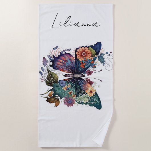 Personalisierter Schmetterling Strandtuch (Vorderseite)