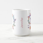 Personalisierter Schmetterling Swirl Keramik Tasse (Mittel)