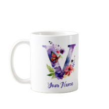 Personalisierter Schmetterling und Blume Buchstabe