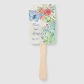 Personalisierter Schmetterling und rote Rose Fächer