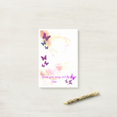 Personalisierter Schmetterling weiblicher Pfosten Post-it Klebezettel (Auf Schreibtisch)