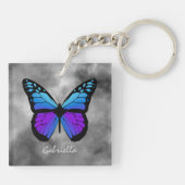 Personalisierter Schmetterlings-Schlüsselanhänger Schlüsselanhänger (Rückseite)