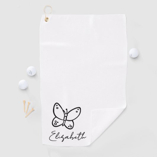 Personalisierter Schmetterlingsname Mit Monogramm Golfhandtuch (Insitu)