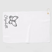 Personalisierter Schmetterlingsname Mit Monogramm Golfhandtuch (Horizontal)